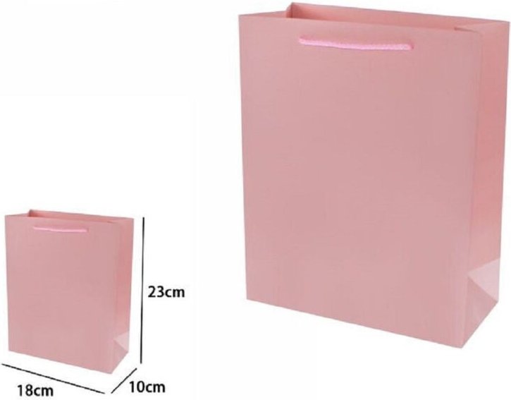 Trade Shop Traesio - Trade Shop - set 3 buste borsa regalo sacchetti 23X18X10CM 69919 rosa mit manico cordino -