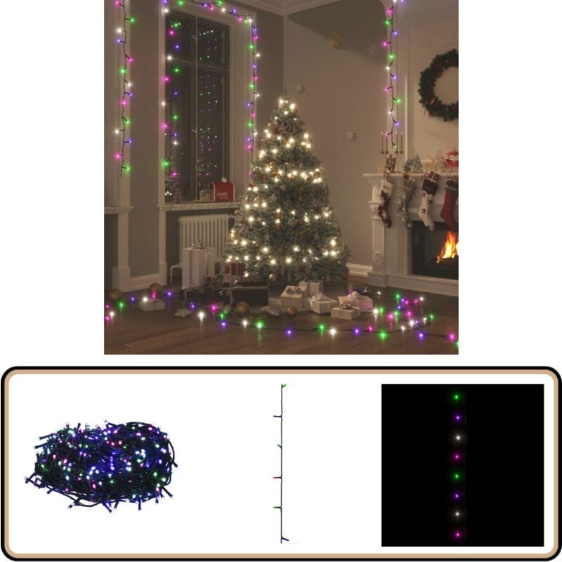 LED-Lichterkette mit 600 LEDs Pastell Mehrfarbig 60 m pvc - Weihnachtsdeko - LED-Lichtringe - Lichterkette - Festliche B...