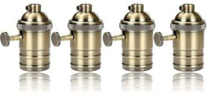 E27-Lampenfassung, Retro-Pendelleuchte, massiver Keramikadapter, 4-teilige Vintage-Messingfassung