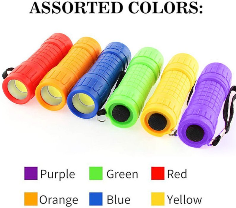 6-teiliges LED-Taschenlampen-Set, Taschenlampe mit rutschfestem Griff für Arbeit, Radfahren, Camping, Lesen, Wandern