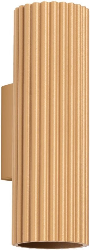 Moderne goldene Wandleuchte, Wellrohr, 20 cm, oben und unten, für Wohnzimmer, Flur, 2xGU10 10W, KARBON, Sollux Lighting