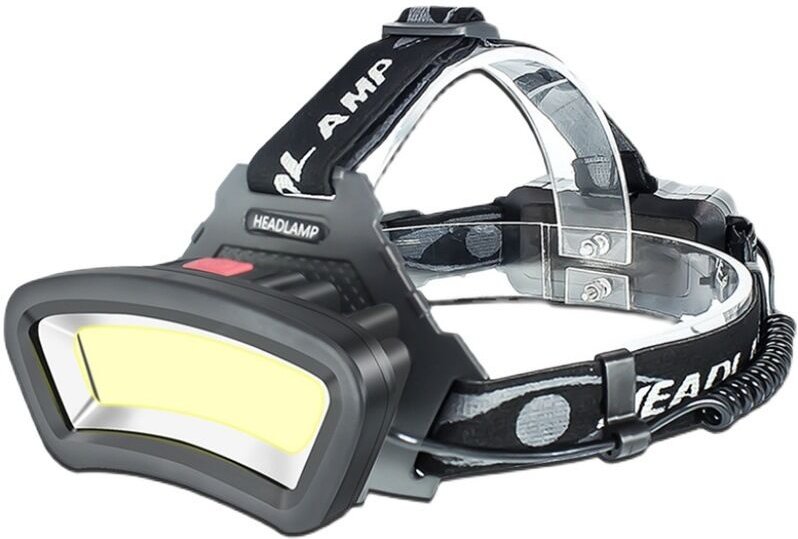 COB-LED-Stirnlampe, wiederaufladbare wasserdichte USB-Stirnlampe mit rotem Licht, Helm-Arbeitslicht