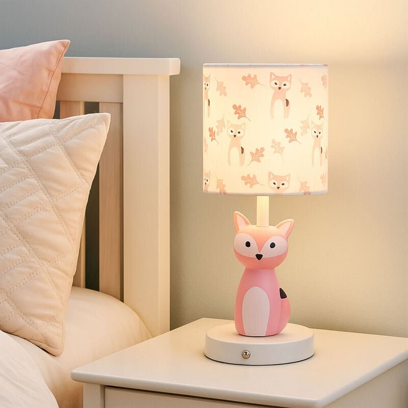 Tischlampe Kinderleuchte Nachttischlampe Fuchs pink LED Tischleuchte, Touchdimmer, Farbwechsel, warmweiß, neutralweiß, k...