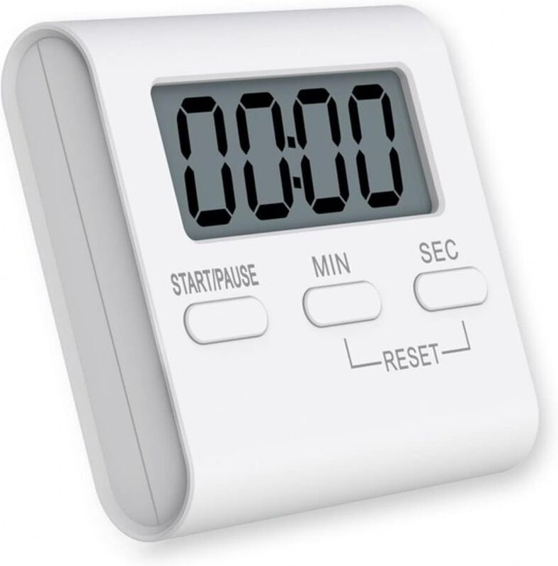 Ulisem - Kleiner digitaler Küchentimer zum Kochen, weißer magnetischer Küchentimer mit lautem Alarm, geeignet für ältere...