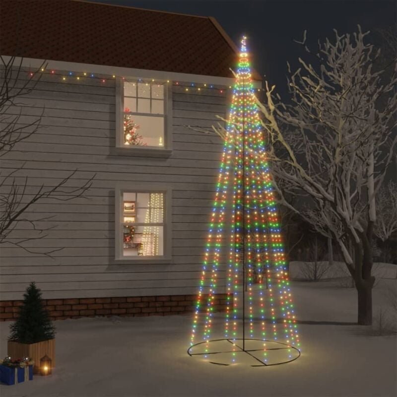 LED-Weihnachtsbaum Kegelform Mehrfarbig 732 LEDs 160x500 cm vidaXL