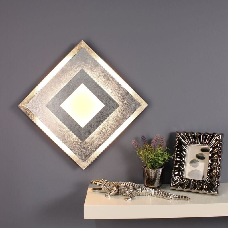 Lutec - led Innenleuchte window für Wand & Decke Blattsilber Design, Quadrat 39cm