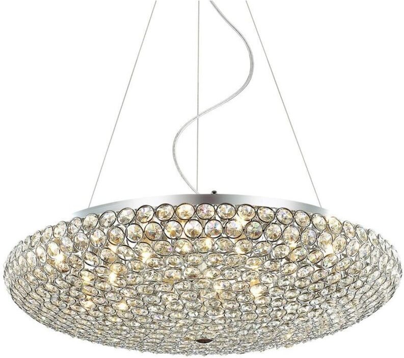 Italux Santo - Klassischer hängender Anhänger Chrom 12 Licht mit Kristallschirm, G9