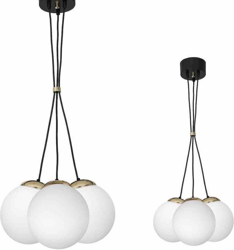 Hängelampe SPARTA SCHWARZ / GOLD 3xE14