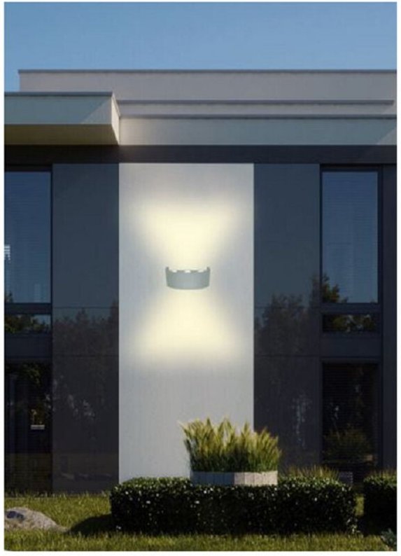 Trade Shop Traesio - Trade Shop - LED-Außenwandleuchte 16W crown IP65 up & down grau warmes kaltes natürliches licht -