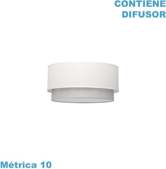 Fabrilamp - hängelampenschirm kenia m10 weiss/grau 40dx38dx22h inklusive diffusor