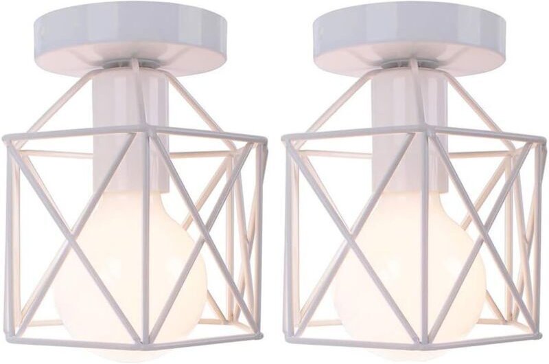 Thumbnail - Retro-Industrie-Deckenleuchte aus Metall, quadratisch, würfelförmig, Pendelleuchte E27 für Wohnzimmer, Schlafzimmer, Caf...