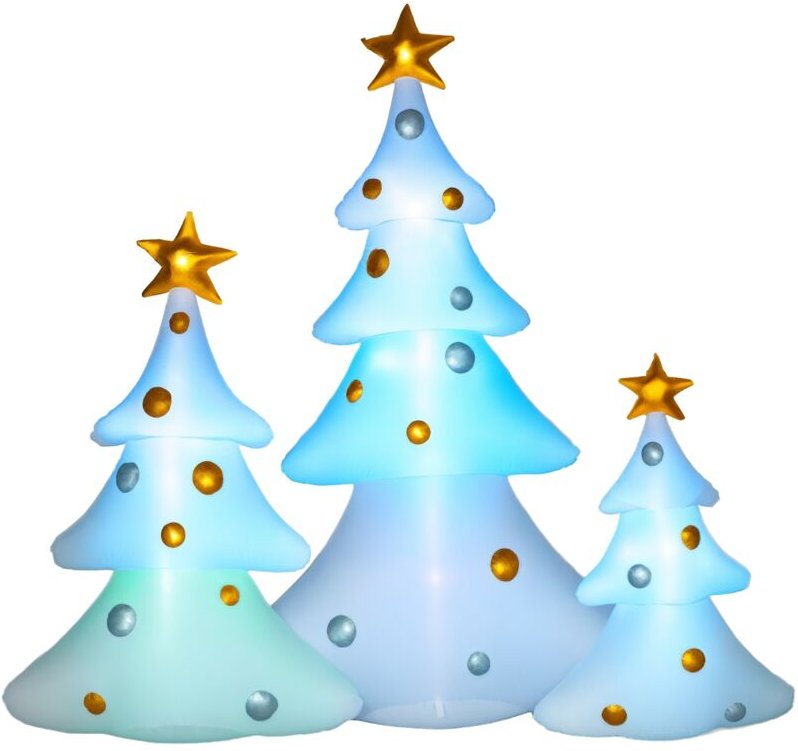 HOMCOM 210cm Aufblasbarer Weihnachtsbaum mit LED-Lichtern 3er Set Aufblasbare Weihnachtsdeko Weihnachtsdekoration Dekora...
