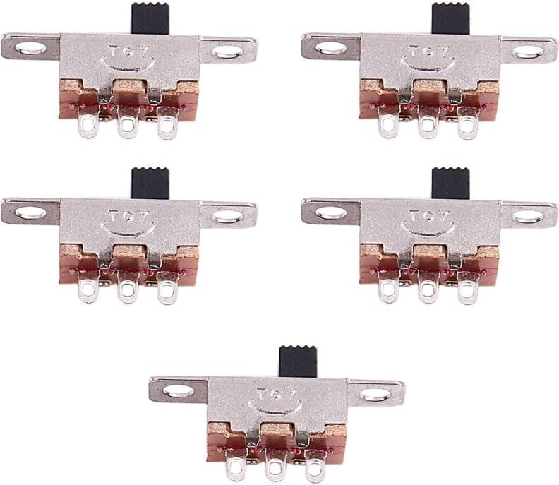 5 StüCk X Ein-Aus 2 Position SPDT 1P2T Panel Mini Schiebeschalter LöTfahne SS12F15G3