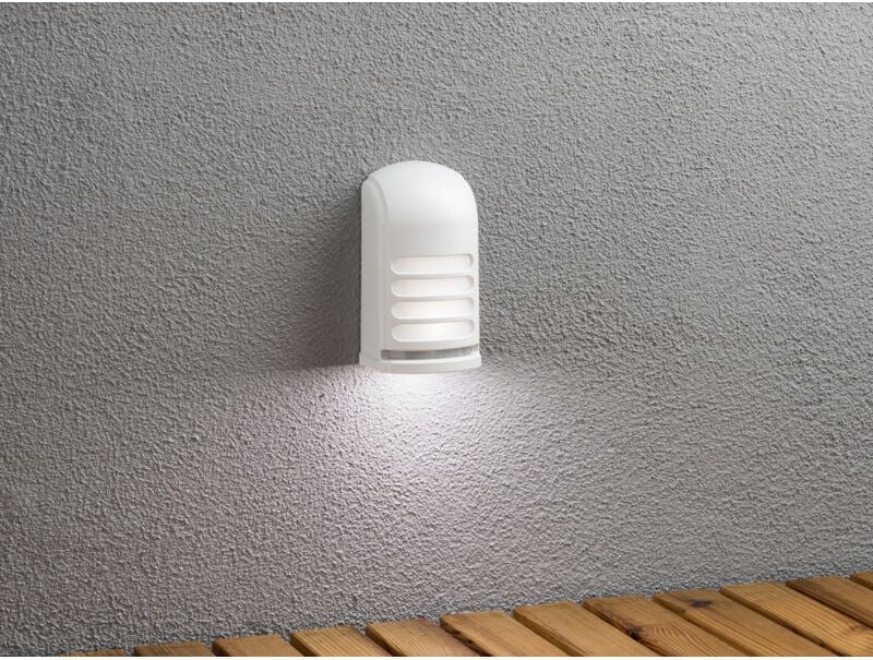 Led Außenwandleuchte prato mit Bewegungsmelder & Batterie, Weiß h: 13cm