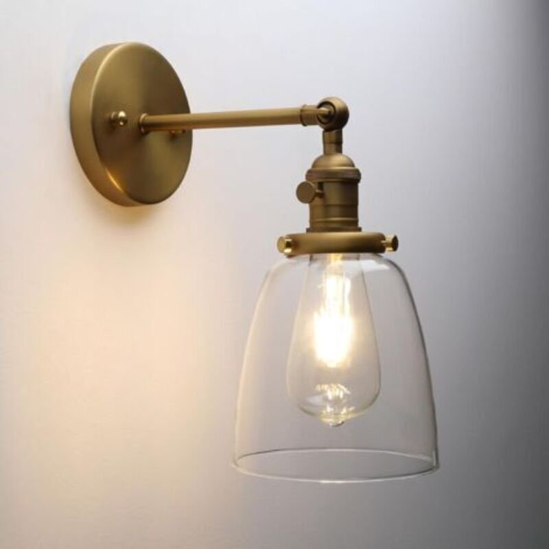 Innenwandleuchte, Vintage Glas Glocke Lampenschirm Wandlampe für Badezimmer, Küche, Wohnzimmer