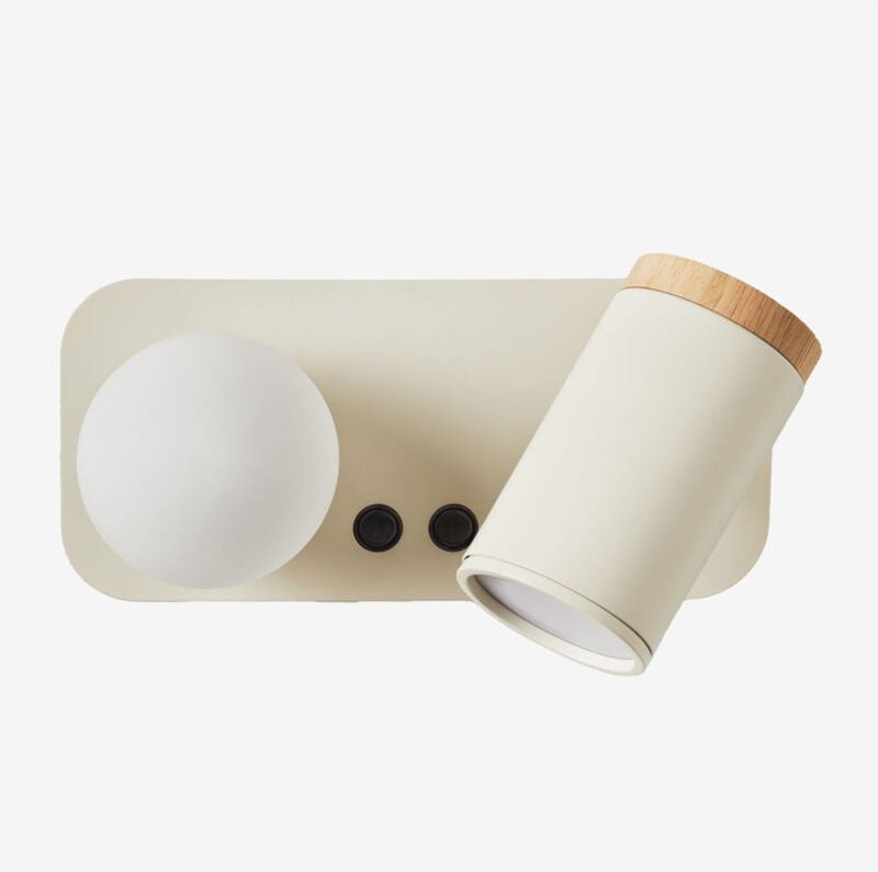 SKLUM Wandleuchte mit 2 Lichtpunkten Amaranto Beige Tapioca