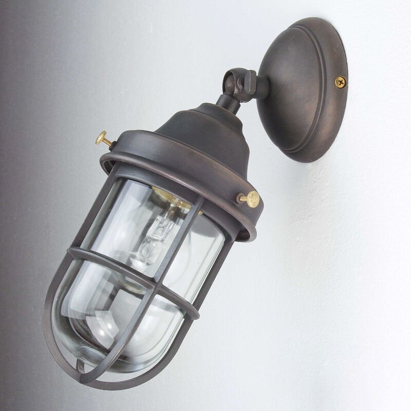 Wandlampe Außen aus Echt-Messing in Bronze