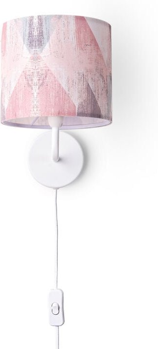 Paco Home - Wandleuchte Stofflampenschirm Tischlampe Nachttischlampe E14 Vintage Retro Rund Wandleuchte - Weiß, Design 5...