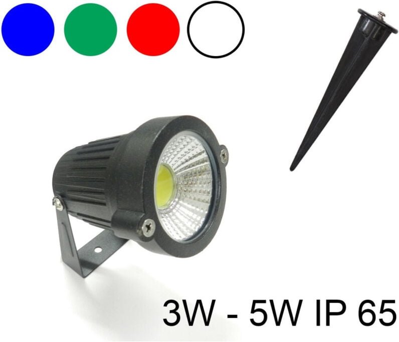 Thumbnail - Trade Shop Traesio - Trade Shop - Strahler cob led Gartenleuchte 3W 5W Watt Unterstützung Pfahl Farbe Licht IP65 -