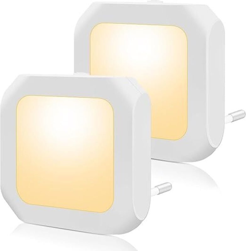 2 Stück Nachtlicht Steckdose mit Dämmerungssensor, Einstellbare Helligkeit, Induktion Steckdosenlicht für Kinderzimmer, ...