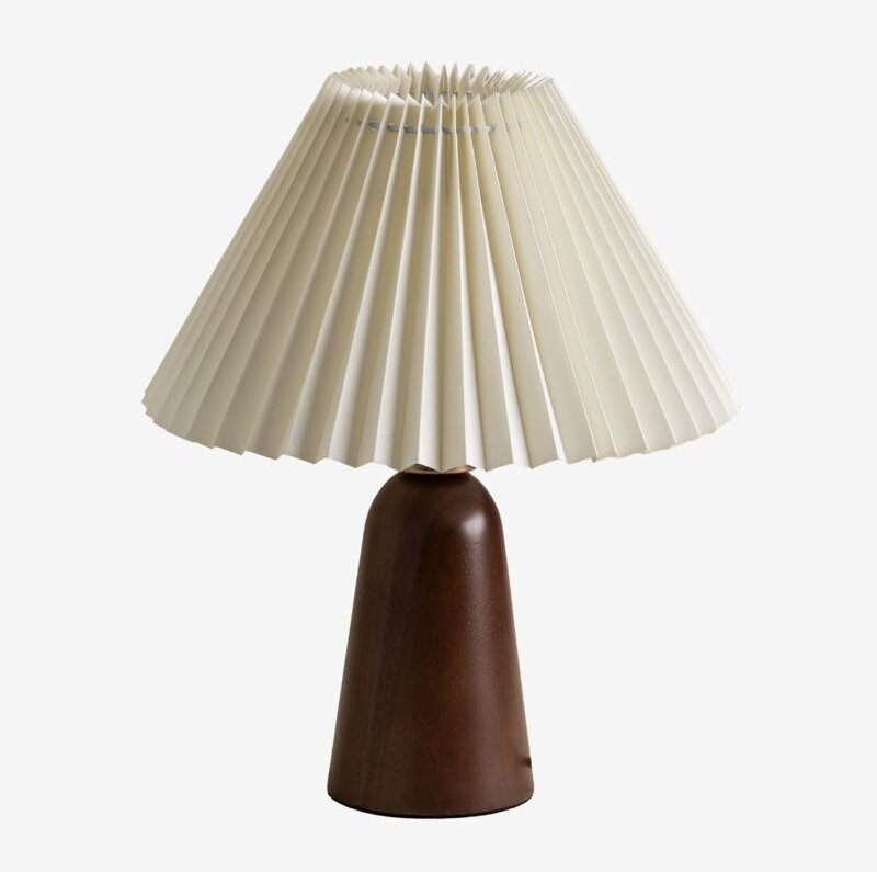 Sklum - Jeremaia Tischlampe aus Holz Creme-Beige - Braun Dark
