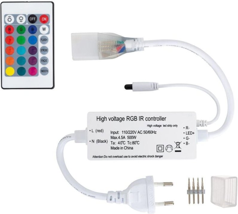 Controller LED-Streifen Neon 11 W/m RGB 220V AC 60 LED/m Halbrund 180º IP67 nach Schnitt alle 100 cm Weiß