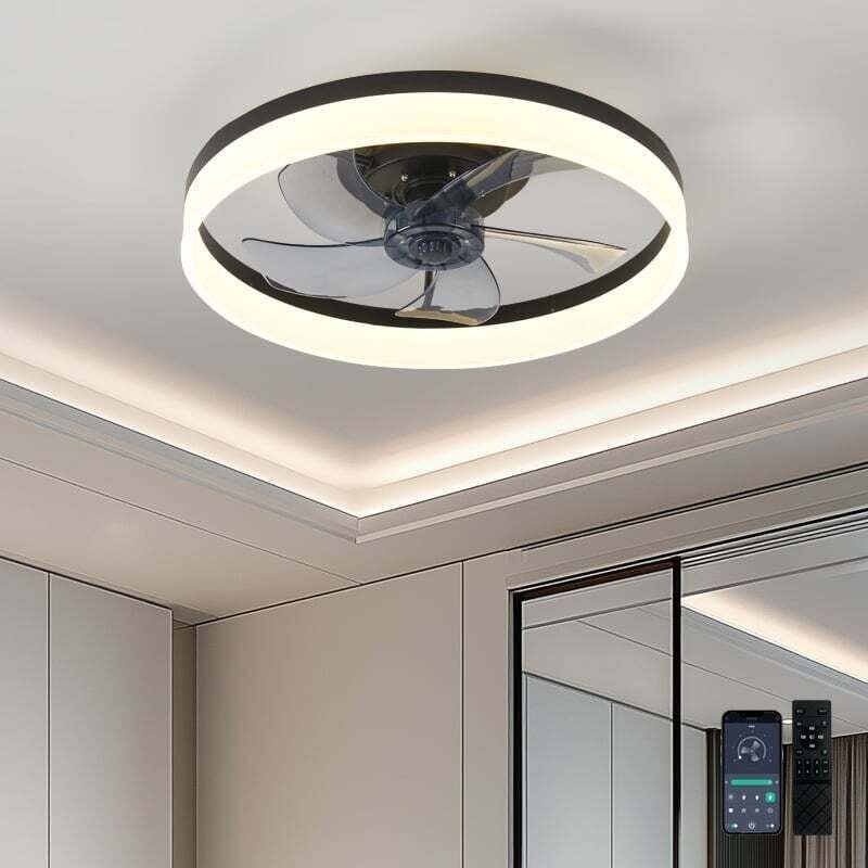 15,7 Zoll kleiner Deckenventilator mit Licht, 6 Geschwindigkeiten, umkehrbarem Luftstrom, 3 Farbtemperaturen, Fernbedien...