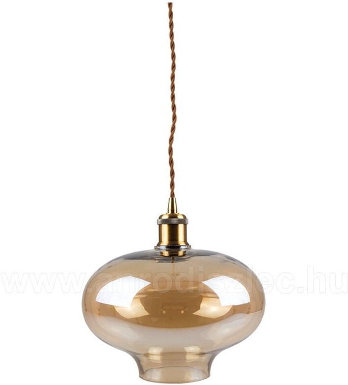 Trade Shop Traesio - Trade Shop - Vintage Bernstein Glas Pendelleuchte Kronleuchter VT-7290 -