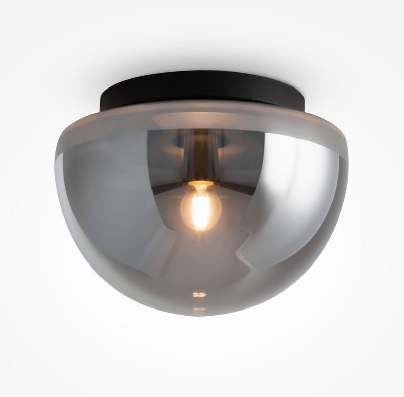 Thumbnail - Maytoni Glassy Moderne Globe Deckenleuchte Schwarz 1xE27 Rauchfarbener Schirm