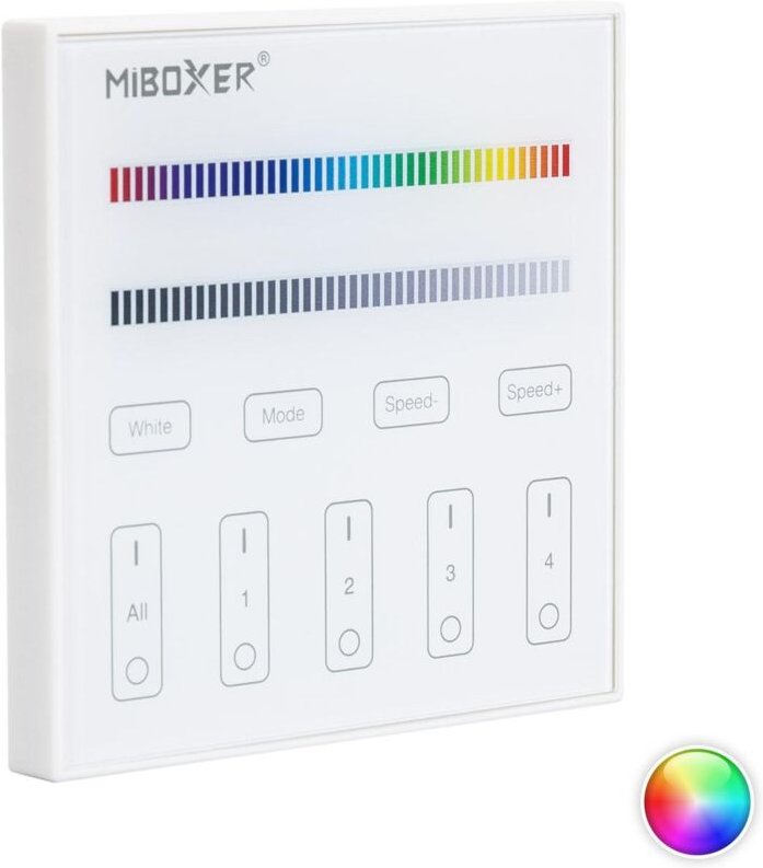 Fernbedienung rf 220-240V ac für Wandmontage für LED-Dimmer rgbw 4 RF-Zonen MiBoxer T3 Weiß