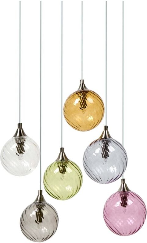 Hängeleuchte 6-flammig TUDDI Glas Bunt
