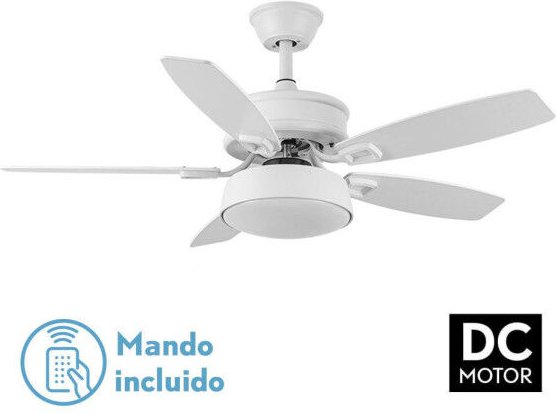 Thumbnail - Ventilator 30w Dc Braw White 5 Flügel Weiß/Buche 6 Geschwindigkeiten 3 Farben 106,7d/Erdbeben, Memory & Timer 2850lm - F...