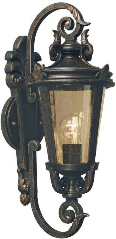 Baltimore - 1 leichte mittelgroße Außenwandlaterne hell verwitterte Bronze IP44, E27 - Elstead