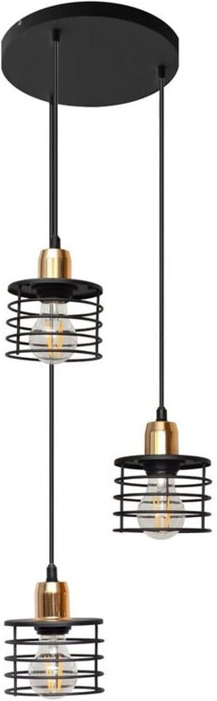 Thumbnail - Edison Cluster Pendelleuchte Schwarz, Kupfer 38cm - Helam