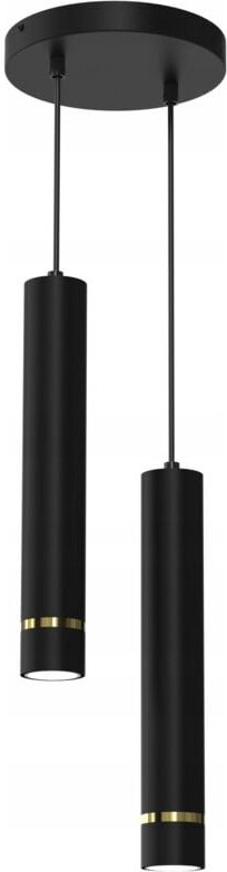 Frei. 2x Gu10-Röhren-Hängelampe, hängend an einem Rad, Eiszapfen, Schwarzgold