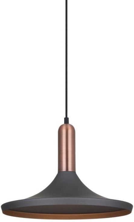 Lusty - Moderner hängender Anhänger grau, Kupfer 1 Licht, E27 - Italux