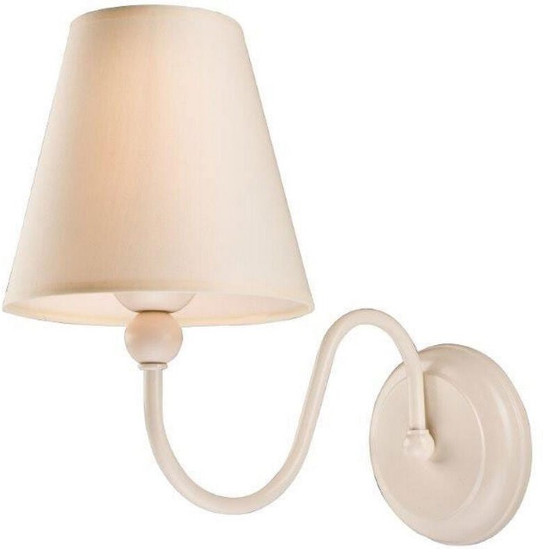 Lamkur Bouli Wandleuchte mit Schirm mit Stoffschirm, weiß, 1x E27