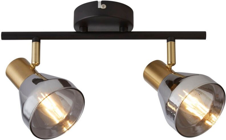 Deckenleuchte Wohnzimmerlampe Spotleuchte Glas Messing Schwarz l 39 cm