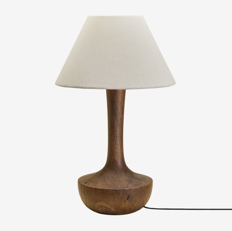 SKLUM Tischlampe aus Sintra-Mangoholz Dunkler Griff Holz