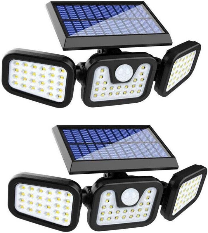 Solarleuchten Außen, (2er Pack) 74 led, IP65 Wasserdicht, 360° Weitwinkelbeleuchtung, Solarleuchte mit Bewegungsmelder, ...