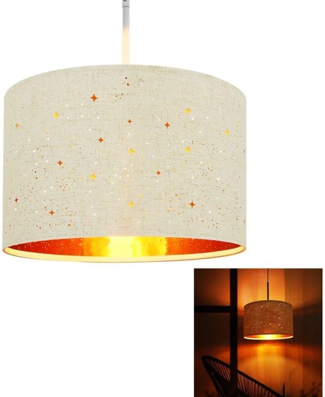 Pendelleuchte Esstisch Hängeleuchte Esszimmer - Ø38CM Modern Hängelampe mit Lampenschirm aus Stoff E27 Fassung Pendellam...