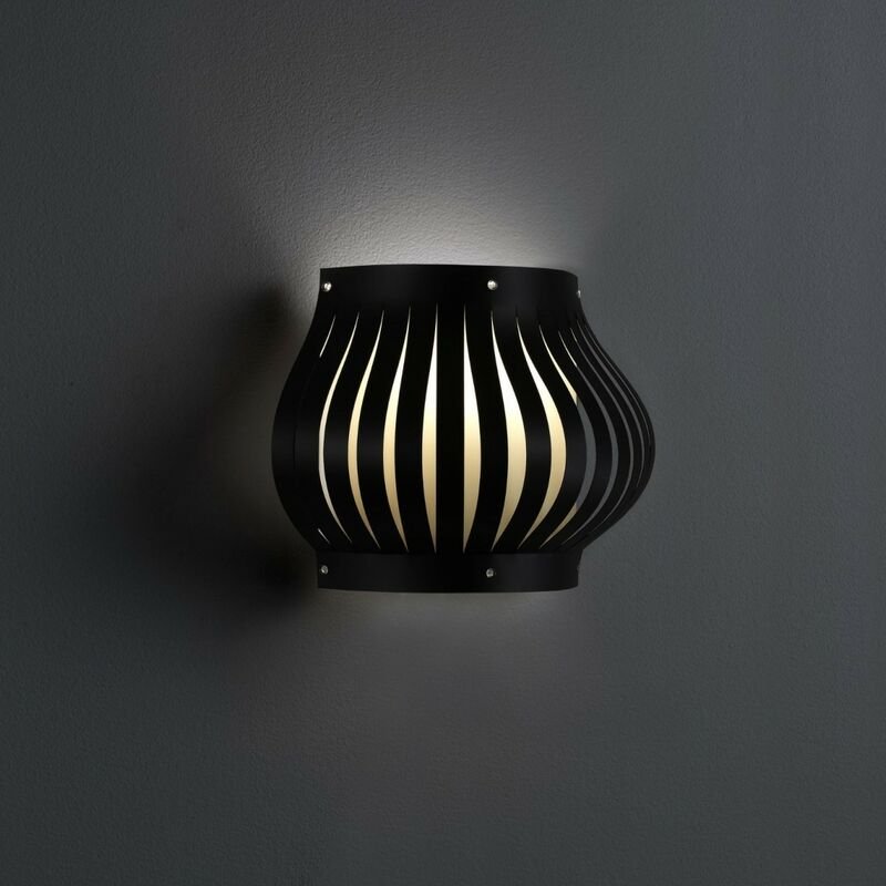 Balkon Wandleuchte Schwarz Cm. 33 x 17 x 25 Std