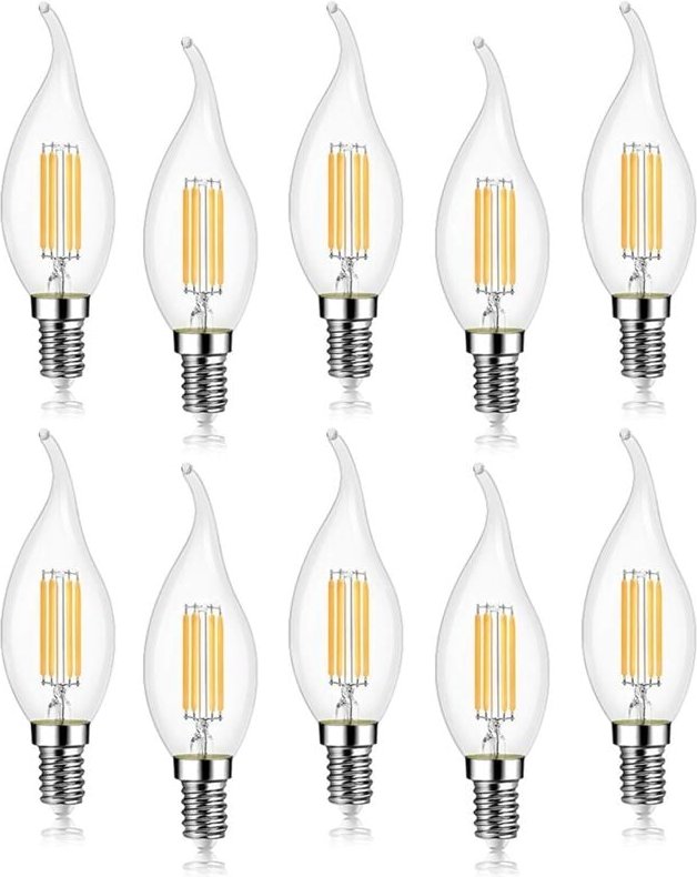 Tigrezy - 10 Stück 4W LED-Glühbirne E14 470LM Flammenkerze 2700K Warmweiß, nicht dimmbar, 360° Abstrahlwinkel