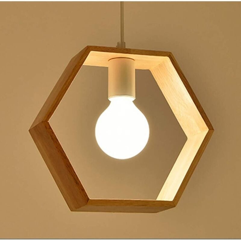 Kcvv - E27 Kreative Pendelleuchten Industrielle Holz-Deckenleuchte Moderne Leuchte Zeitgenössische Leuchte Pendelleuchte...