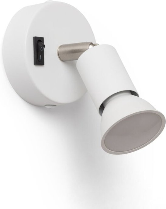 Ledkia - Wandleuchte Aluminium Ausrichtbar mit Schalter 1 Strahler Oasis Weiss Weiß