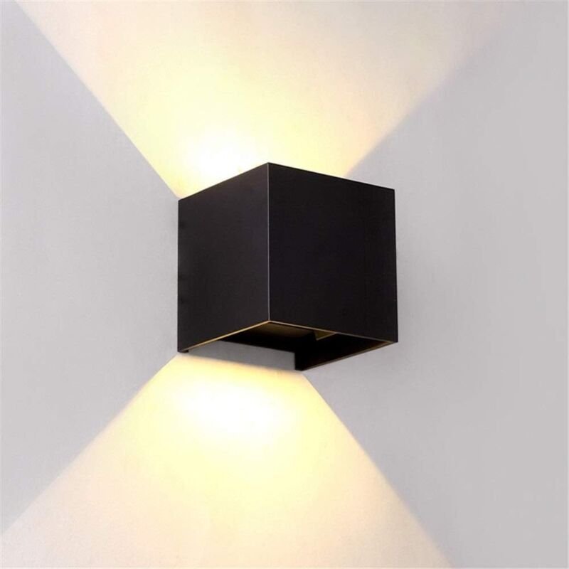 Wandleuchte für Wohnzimmer, Moderne Wandlampe Auf- und Ab-Beleuchtung, Flur, Treppe, Schlafzimmer, IP65, Runder Würfel, ...