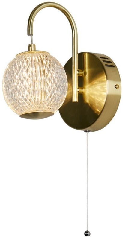 Searchlight Allure Wandleuchte aus satiniertem Messing und klarem Acryl