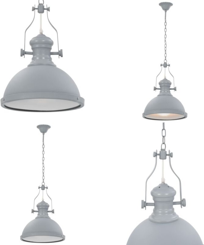 Vidaxl - Deckenleuchte Grau Rund E27 - Industrielle Deckenleuchte - led Deckenleuchte - Acrylleuchte - Wohnzimmer Deko -...