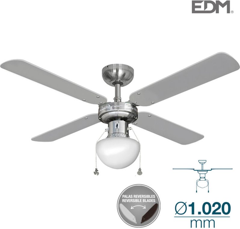 EDM - Deckenventilator Karibik Chrom Modell Leistung: 50W Flügel: ø102cm