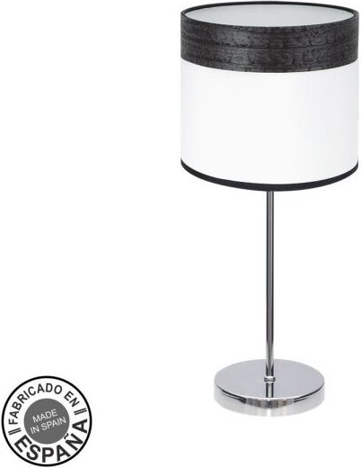 Fabrilamp Cloe Tischlampe 1xe14 Chrom/Weiß-Holz Schwarz 42X18X18 cm